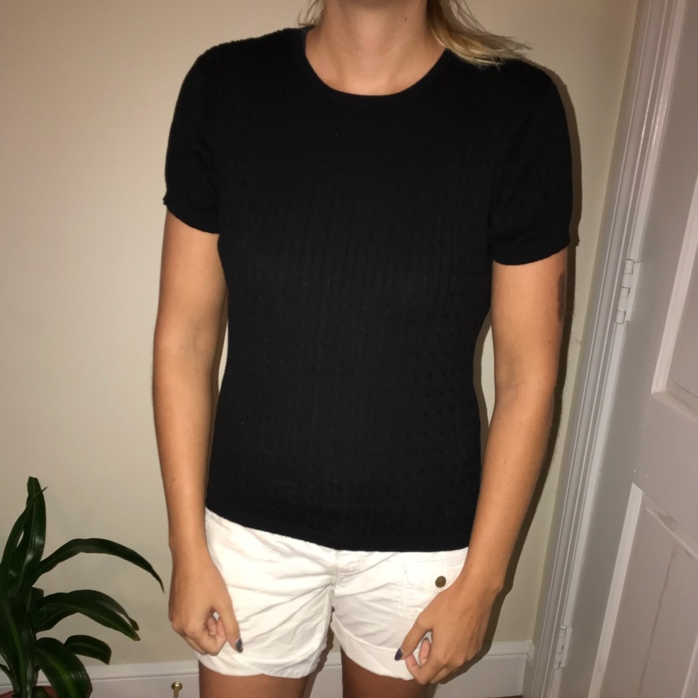 August Silk Black Sweater Top XL